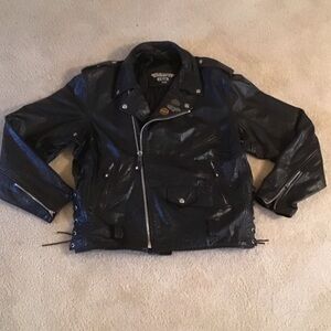 Bikers Club Leather Biker’s Jacket, Black, Size L